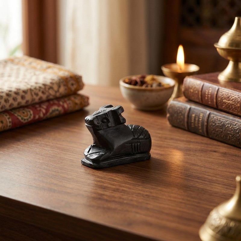 Nandi Ji Divine Ebony Wood Idol