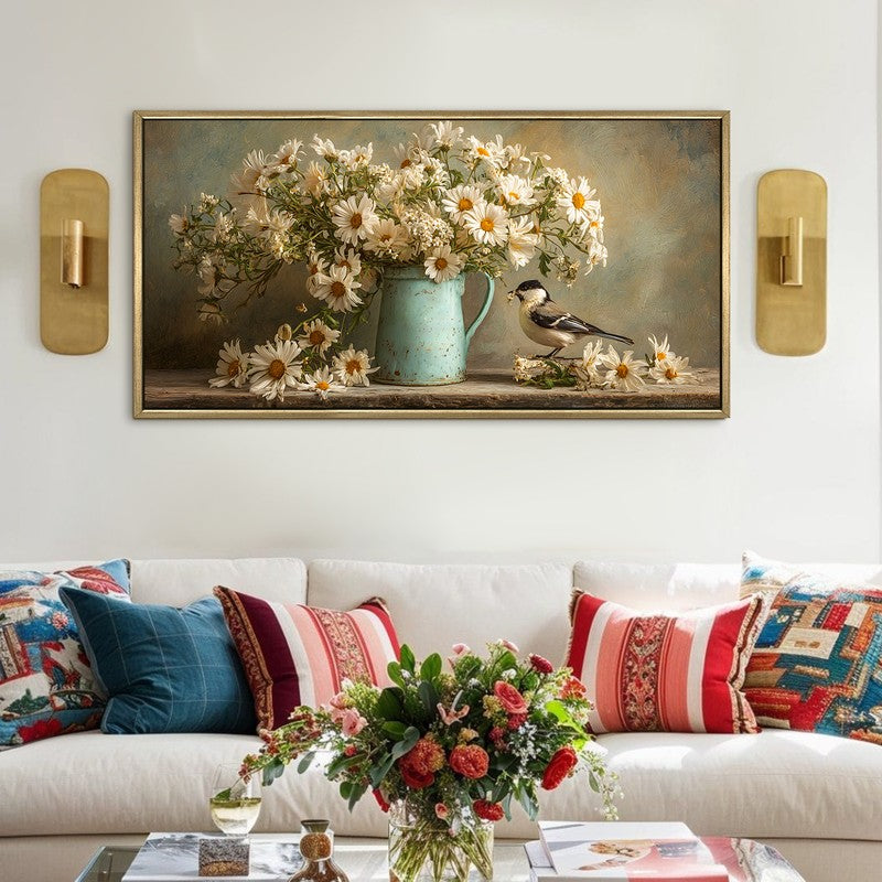 Petal Reverie Canvas Wall Painting With Frame