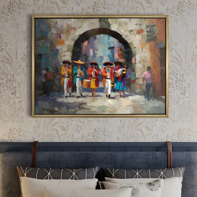 Plaza Guitar Canvas Wall Painting With Frame media 5