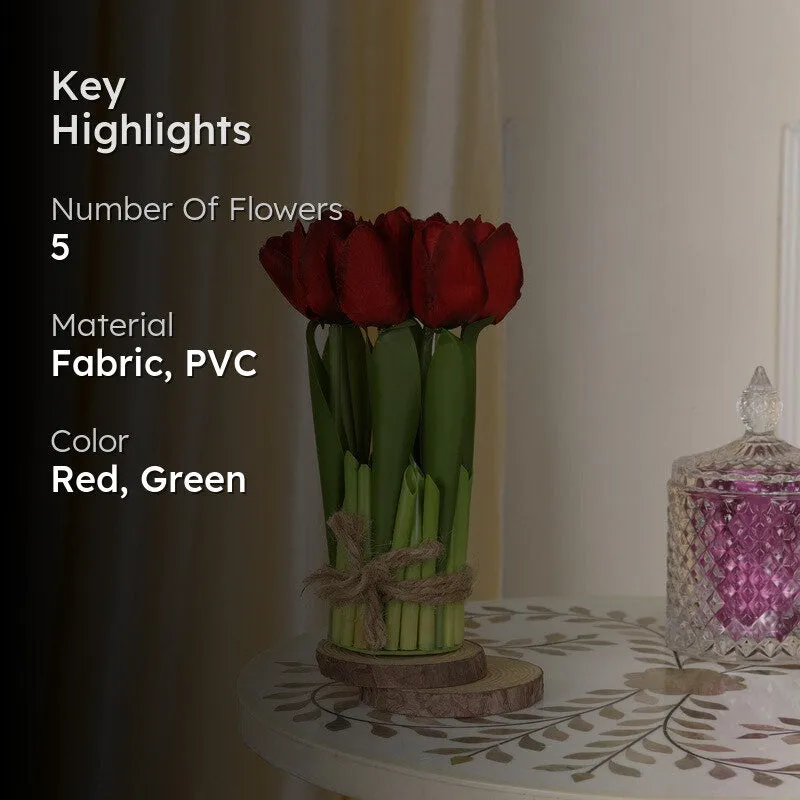 Realistic Artificial Tulip Bunch - Red media 2