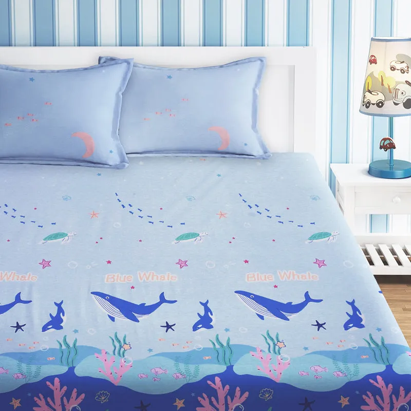 Whale Dreams Kids Cotton Bedsheet - 210 TC media 4