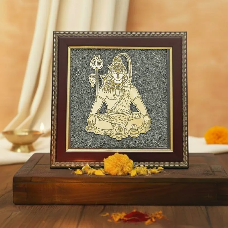 Lord Shiva Pyrite & Wood Wall Art media 3