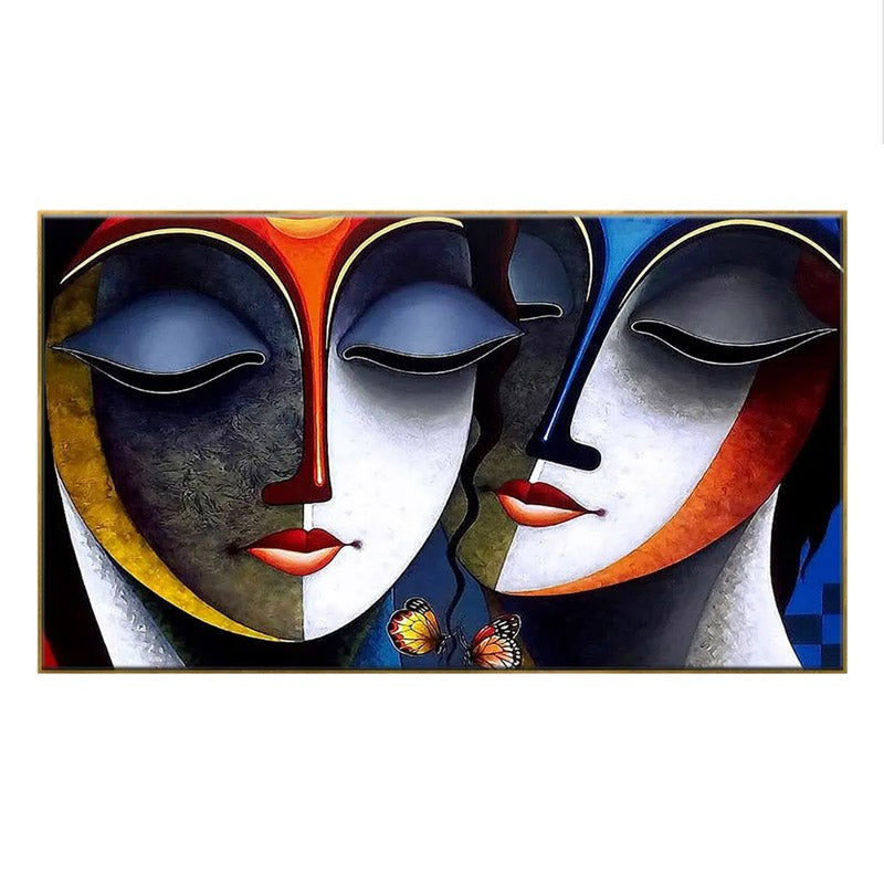 Radha Krishna Gradient Wall Painting media 5