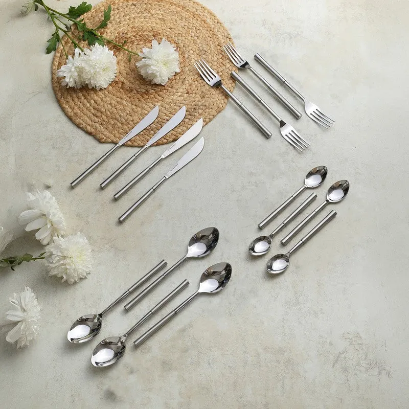 Orison Stainless Steel Cutlery Set (Silver) - Sixteen Piece Set media 1