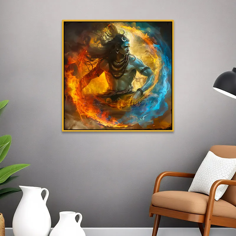 Cosmic Shiva Canvas Wall Art With Frame media 1