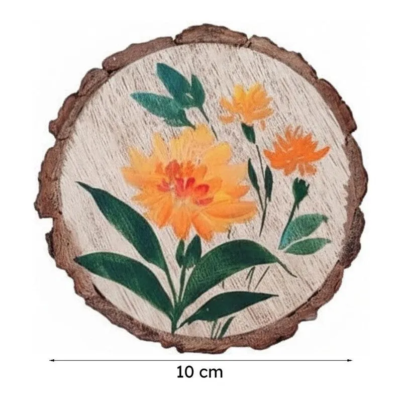 Rosa Lush Handpainted Coaster -  Set Of Four media 7