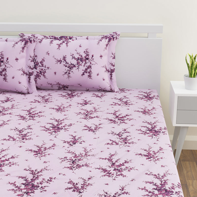 Parul Printed Cotton Bedsheet (Pink) - 300 TC media 4