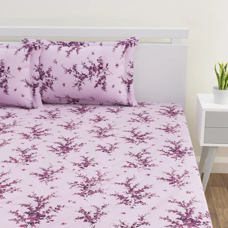 Parul Printed Cotton Bedsheet (Pink) - 300 TC media 4