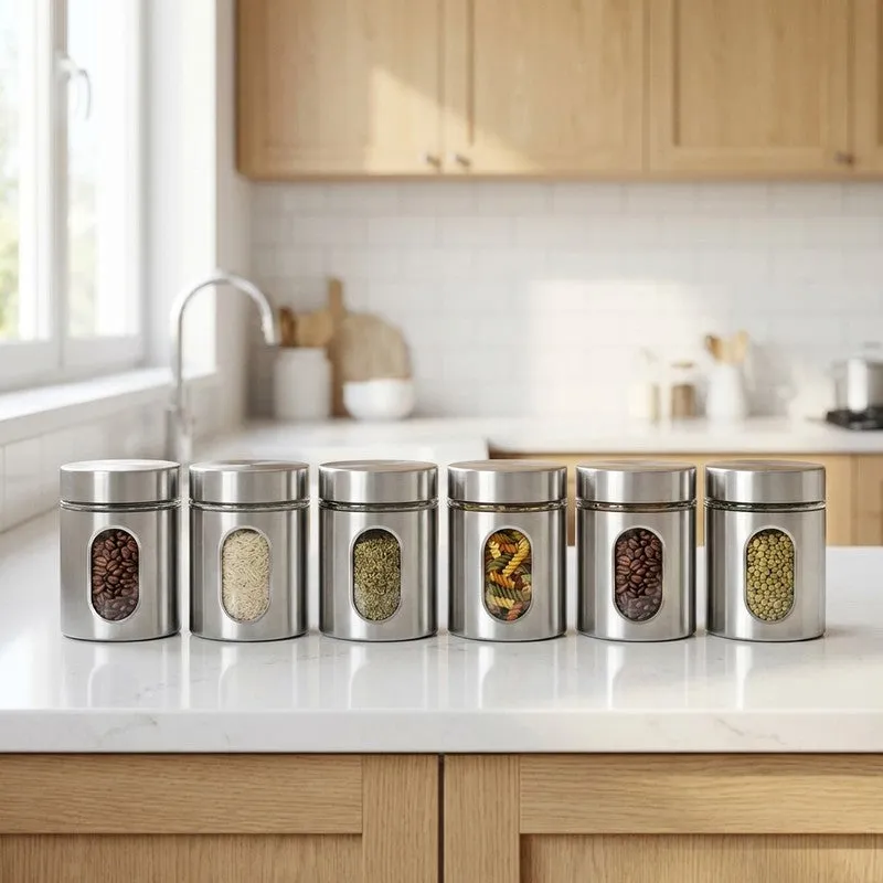 Clear Fresh Stainless Steel Jar (300 mL Each) - Set Of Six media 3