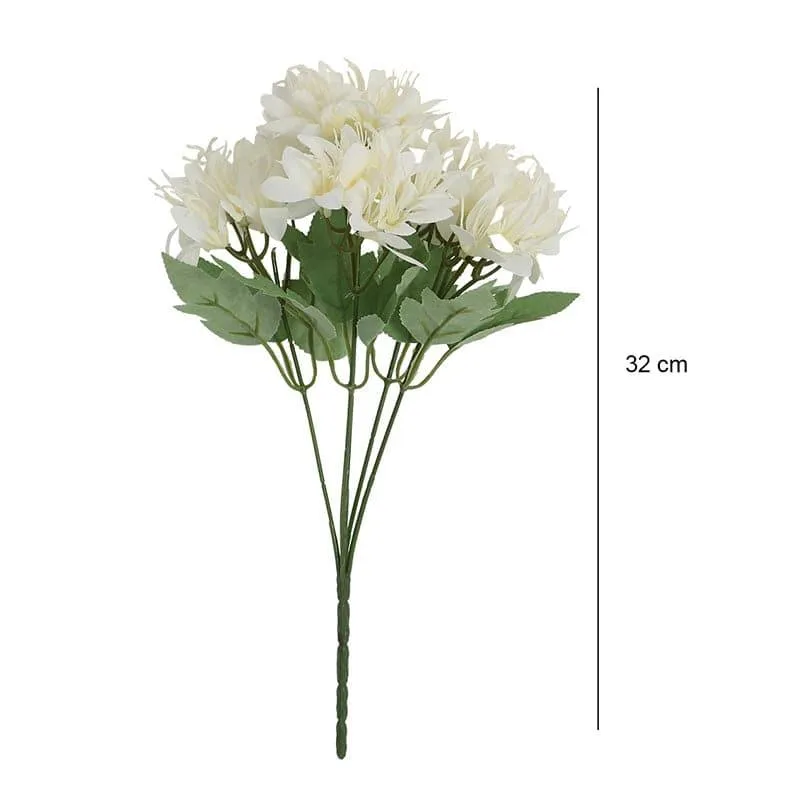 Faux Amaryllis Daisy Bunch (White) - Set Of Two media 5