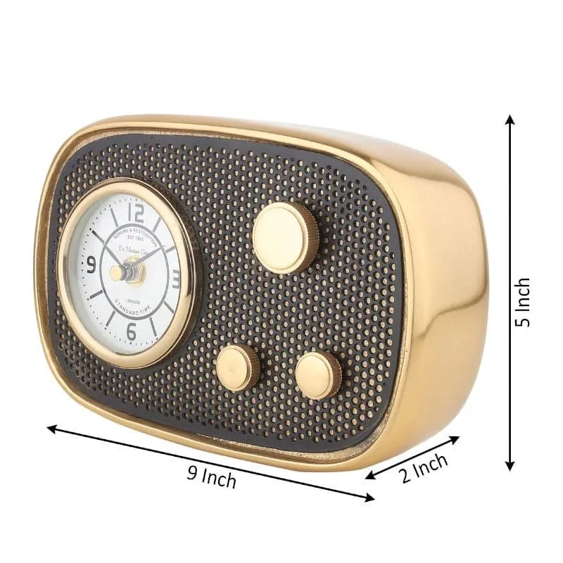 Radio Reggae Aluminum Table Clock - Gold media 4