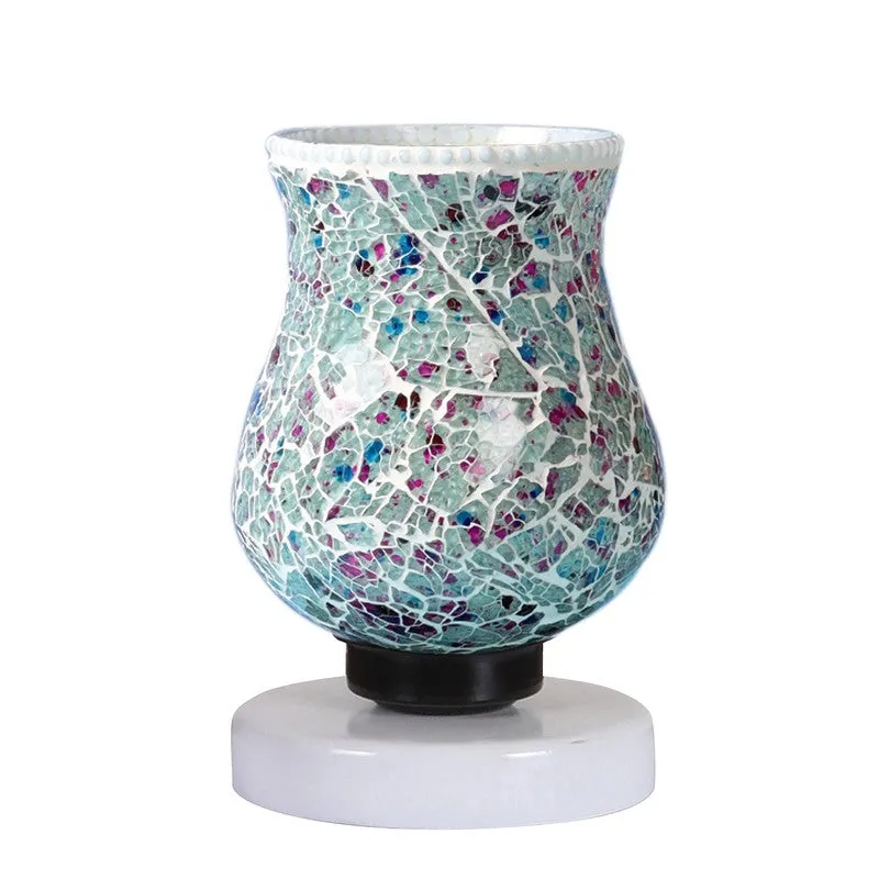 Lumiri Mosaic Glass Table Lamp With Wooden Base - Multicolor media 5