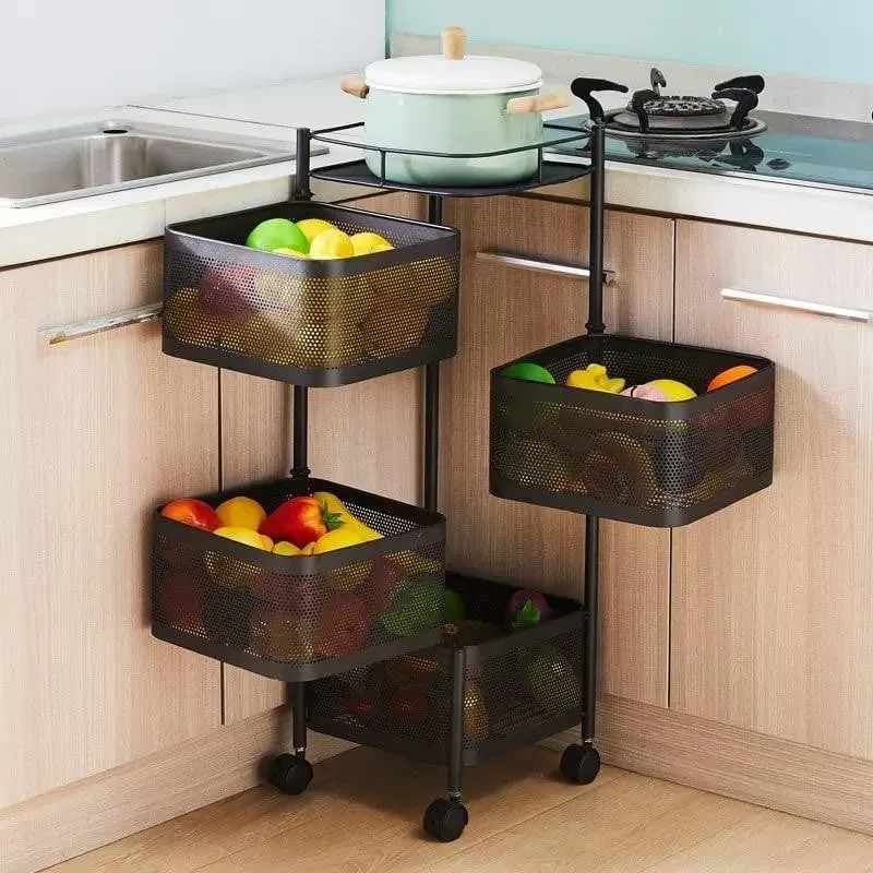Tidy Mate Four Tier Corner Storage Rack With Wheels media 1