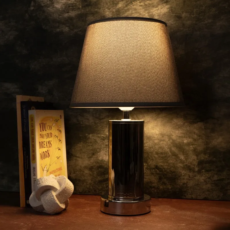 AarviDecor Sterling Classic Fabric Table Lamp - Grey media 1