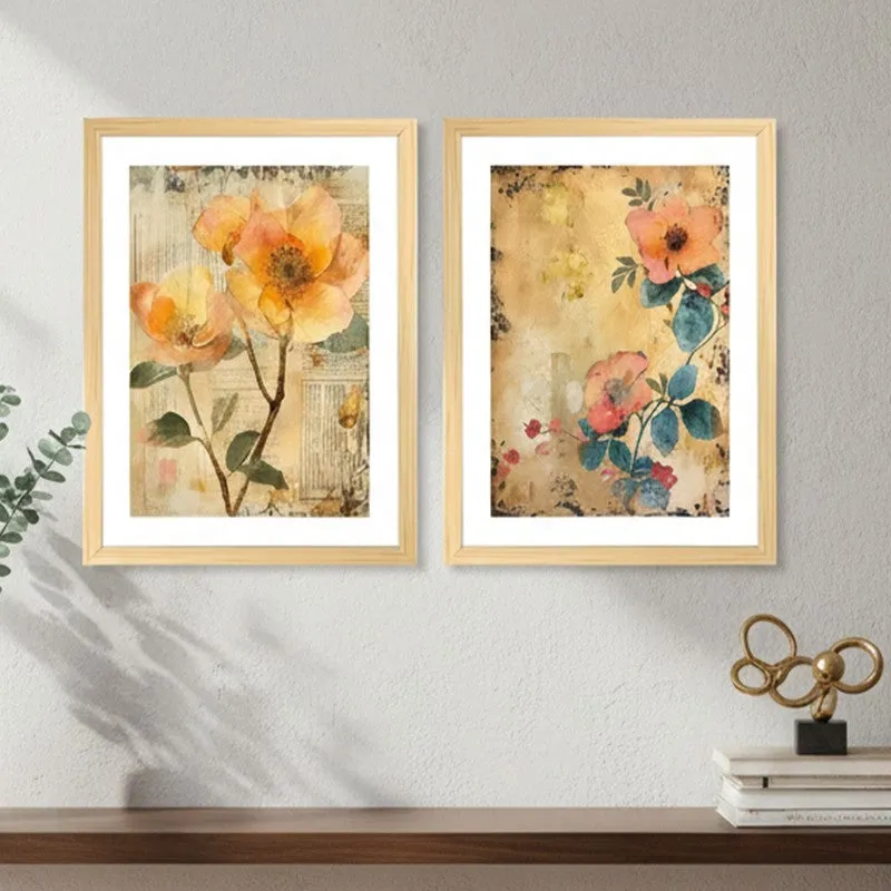 Brushed Flora Wall Art With Frame - Set Of Two media 4