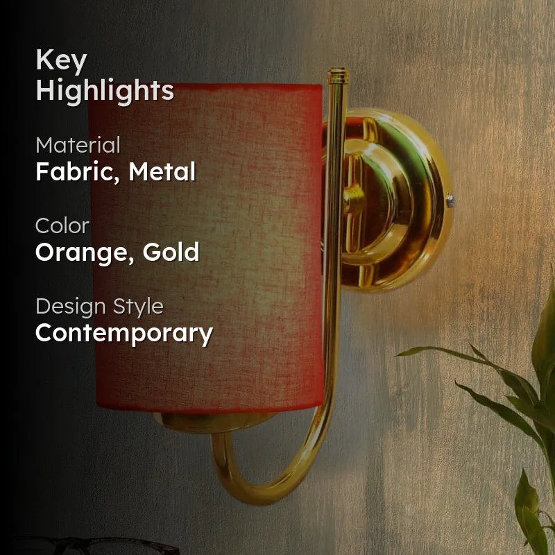 Galora Hepa Fabric & Metal Wall Lamp - Orange media 2