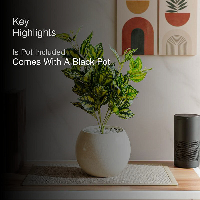 Faux Everlasting Peacock Plant With Black Plastic Pot - 48 cm media 2