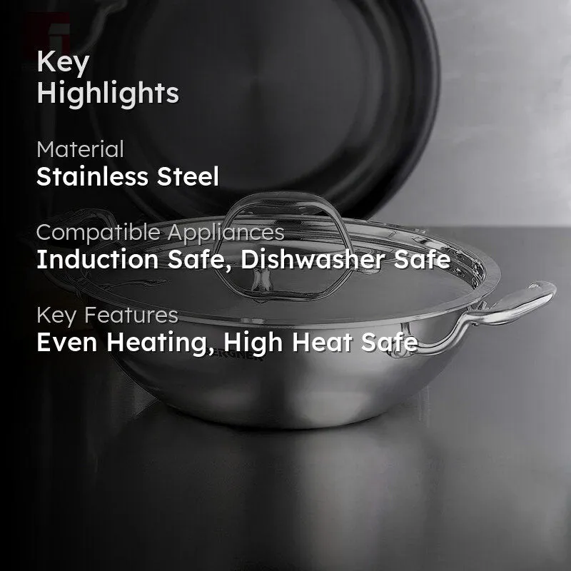 Bergner Argent Triply Deep Kadhai With Lid - 4500 mL media 2