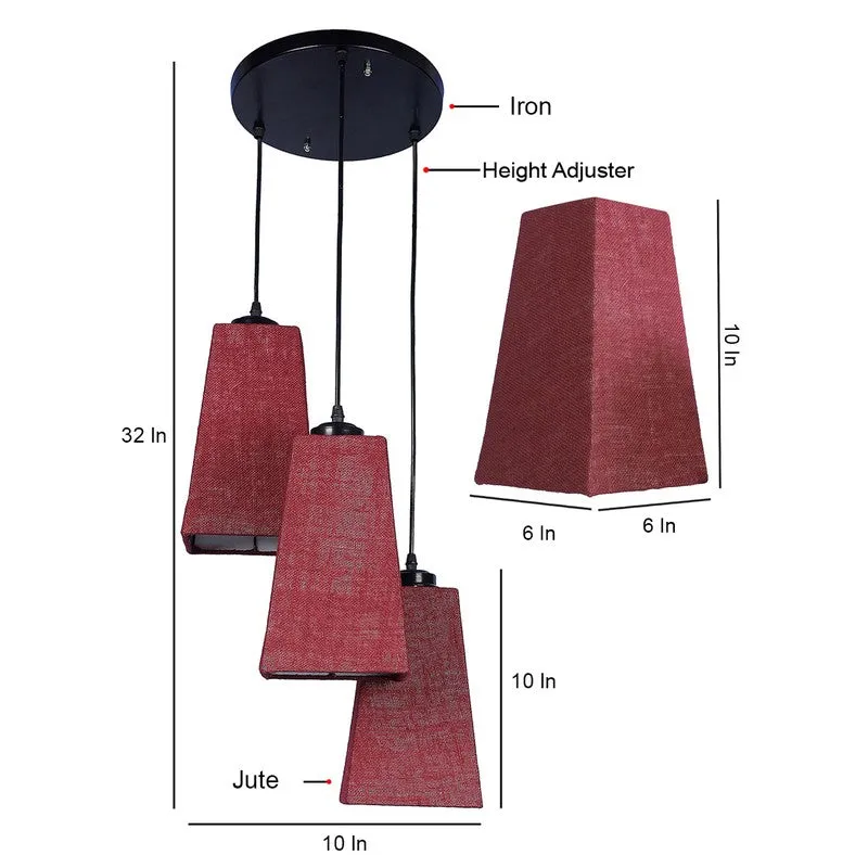 Shadowlux Triple Metal Ceiling Lamp - Maroon media 9