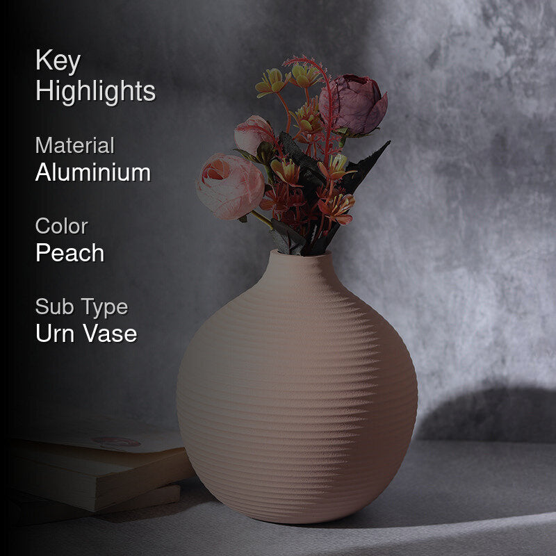 Vesare Curve Aluminium Vase - Peach media 2