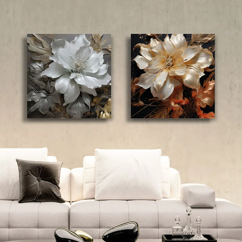 Luminous Flower Canvas Wall Art - Set Of Two media 5