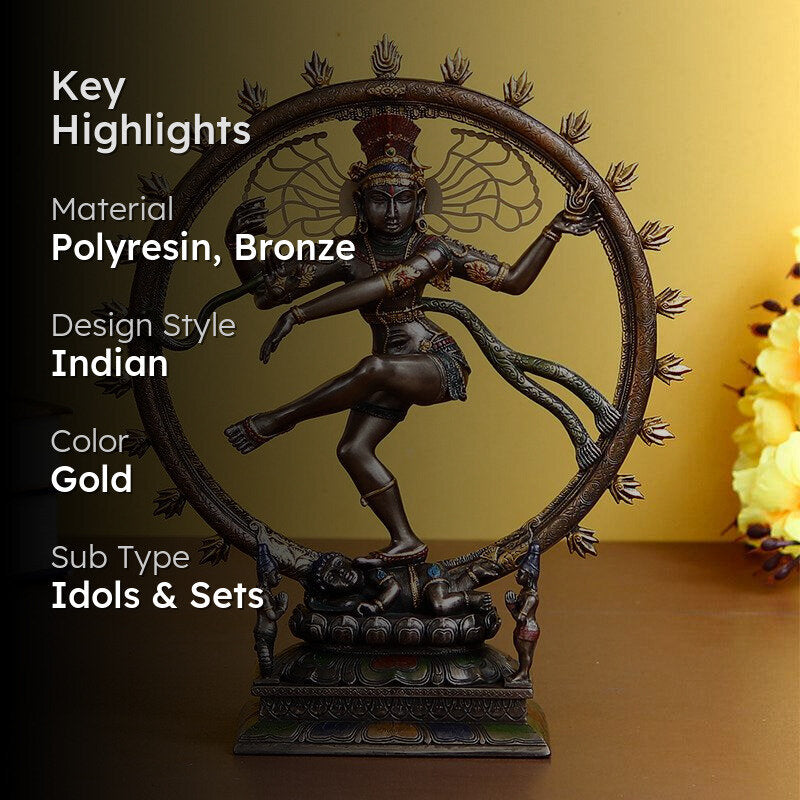 Nataraja Bronze Resin Showpiece media 2