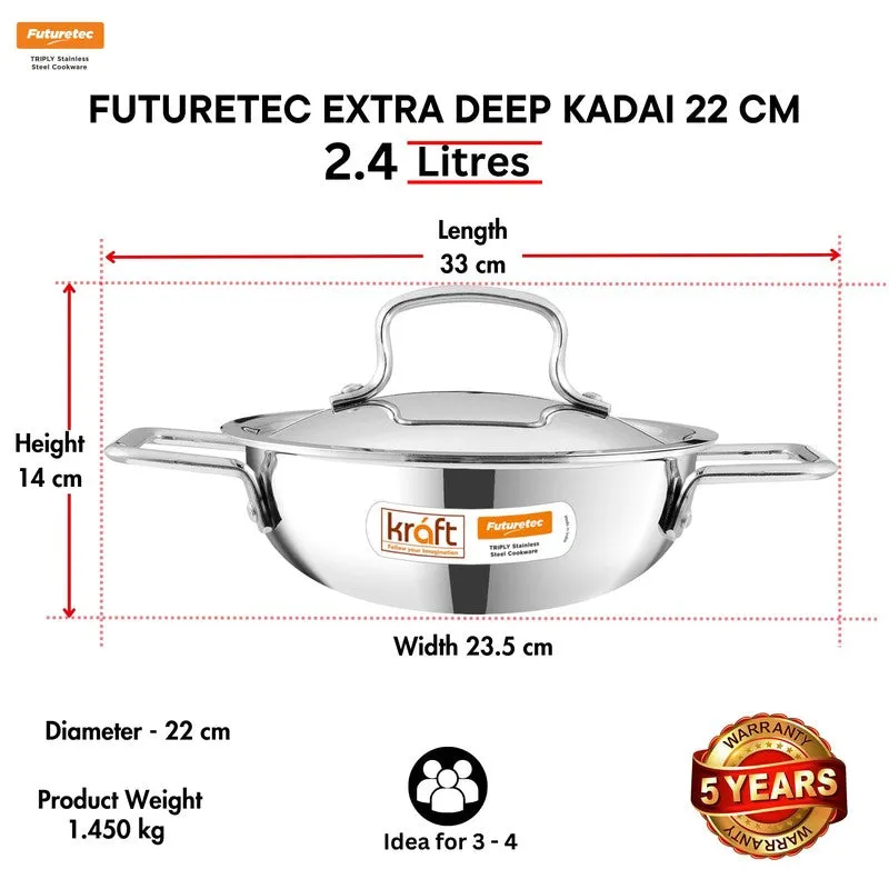 Kraft Cook Craze Kadhai With Lid - 2400 mL media 10