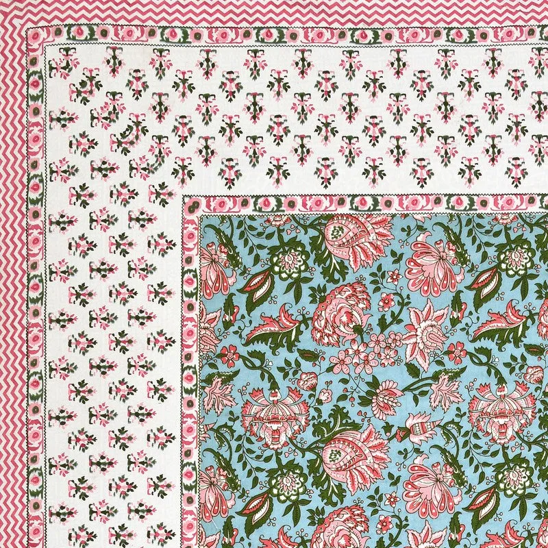 BlossomAura Cotton Bedsheet (Light Pink) - 144 TC media 5