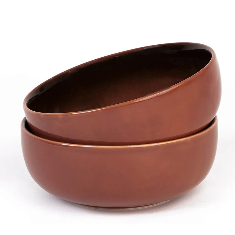 Caspian Porcelain Snack Bowl (Brown/850 mL) - Set Of Two media 6