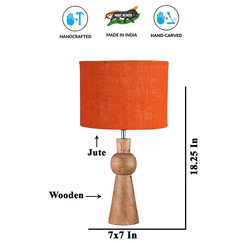 Angler Jute Wooden Table Lamp - Orange,Brown media 5