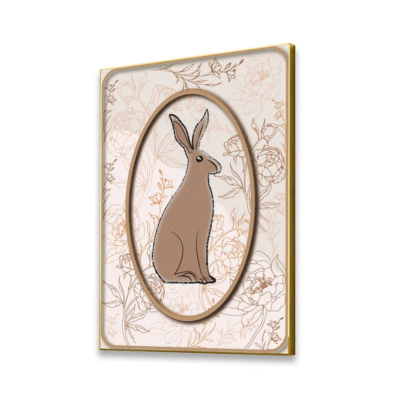 Bunny Vines Wall Art with Gold Frame media 3