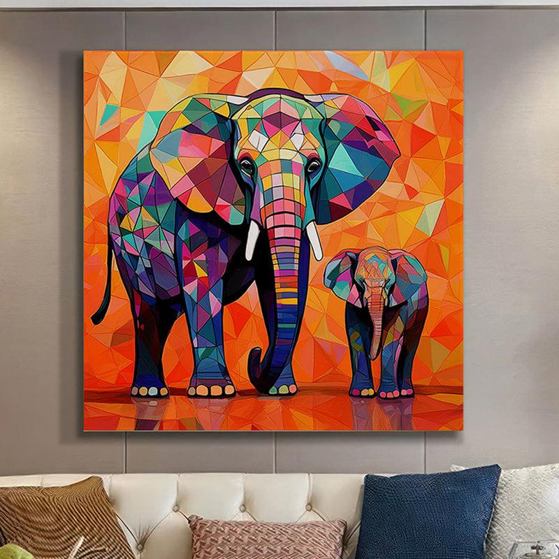 Party Pop Elephants Wall Painting