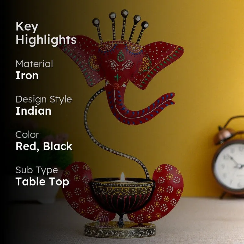 Aureum Glow Premium Candle Holder - Red,Black media 2