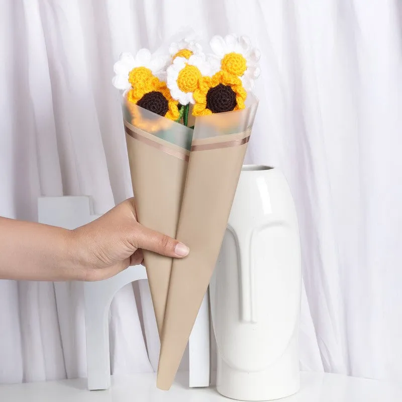 Crochet Handmade Tulip Bouquet (Yellow,White) - Set Of Six media 1