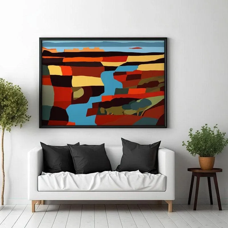Vibrant Plains Canvas Wall Painting - Black Frame media 3