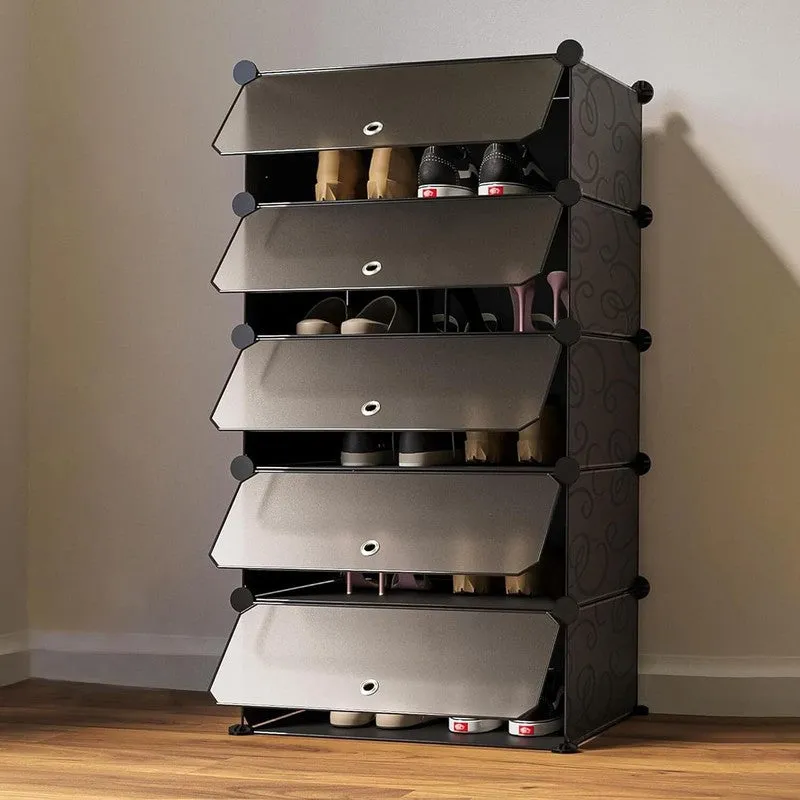 Pathline Black Plastic & Metal Shoe Racks media 3