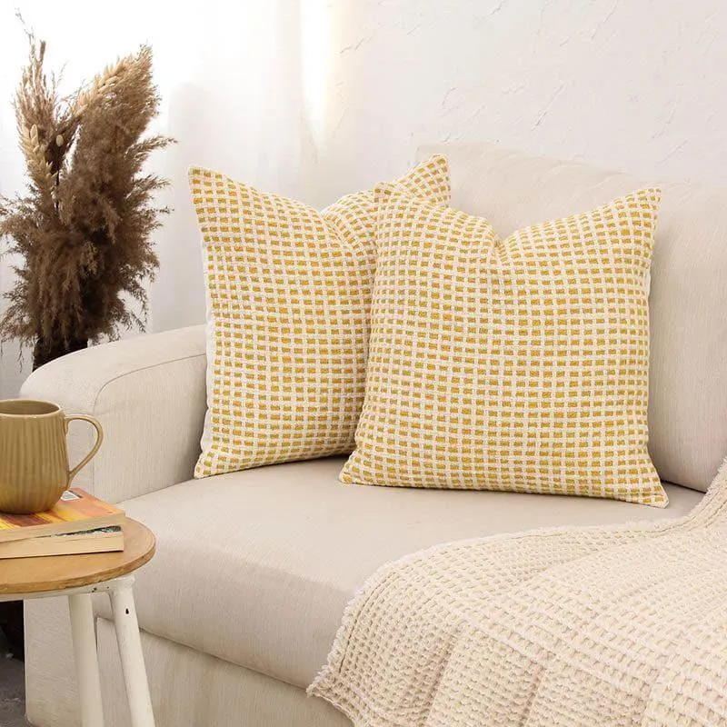 Girnar Cushion Cover (Yellow) - Set Of Two media 1
