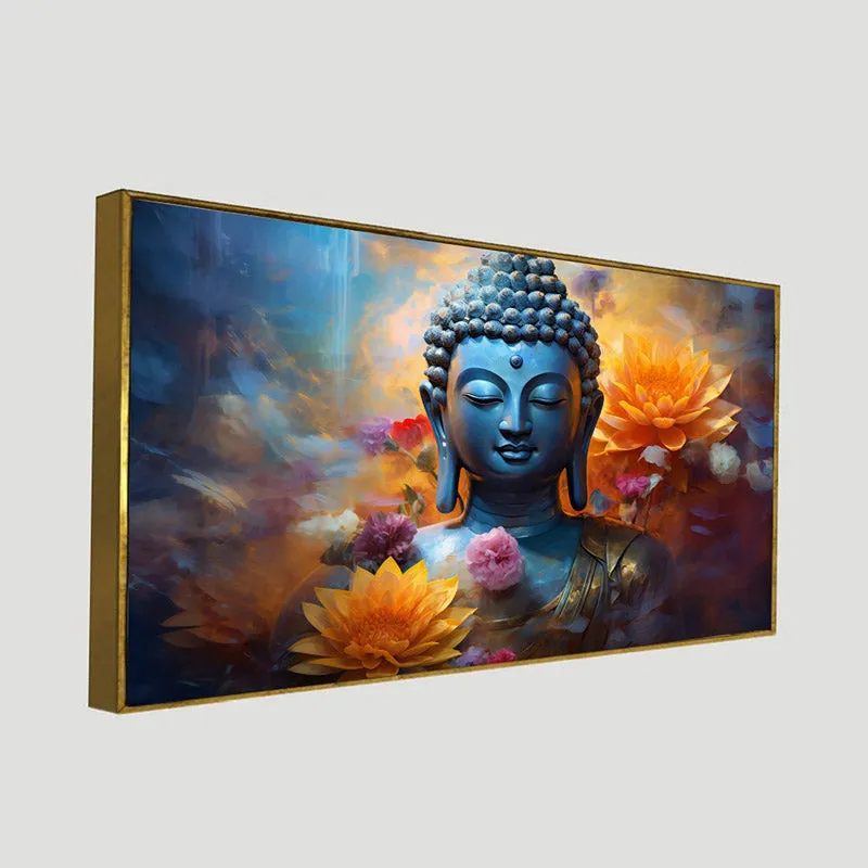 Meditative Buddha Canvas Wall Painting With Frame media 8
