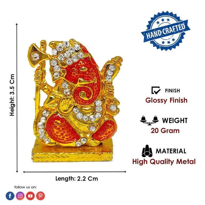 Decorative Golden Ganesha Idol media 4