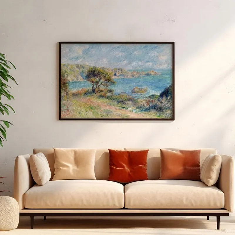 View At Guernsey By Pierre Auguste Renoir - Black Frame media 4