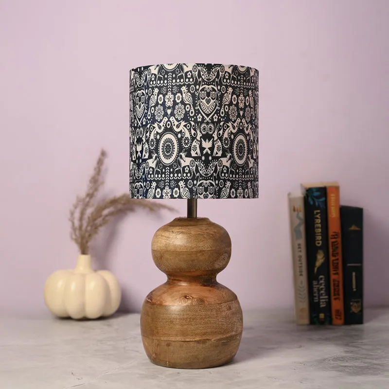 Simona Ethnic Art Fabric Table Lamp - Black media 2
