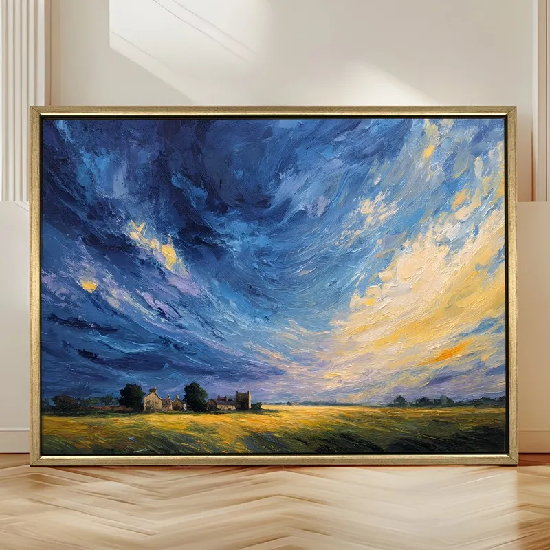 Stormlight Prairie Canvas Wall Painting With Frame media 4
