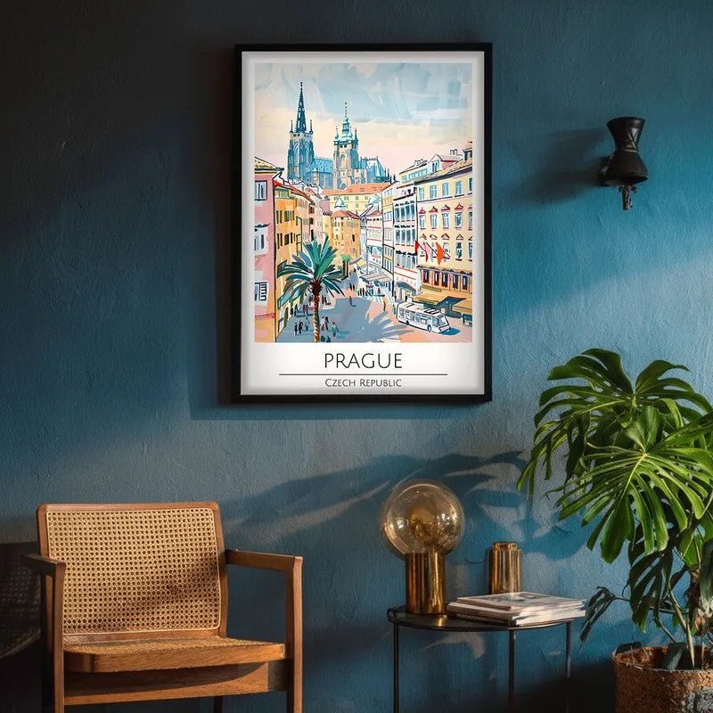 Vintage Prague Framed Canvas Wall Painting media 4