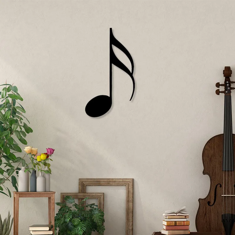 Semibreve Musical Note Black Iron Wall Accent media 1