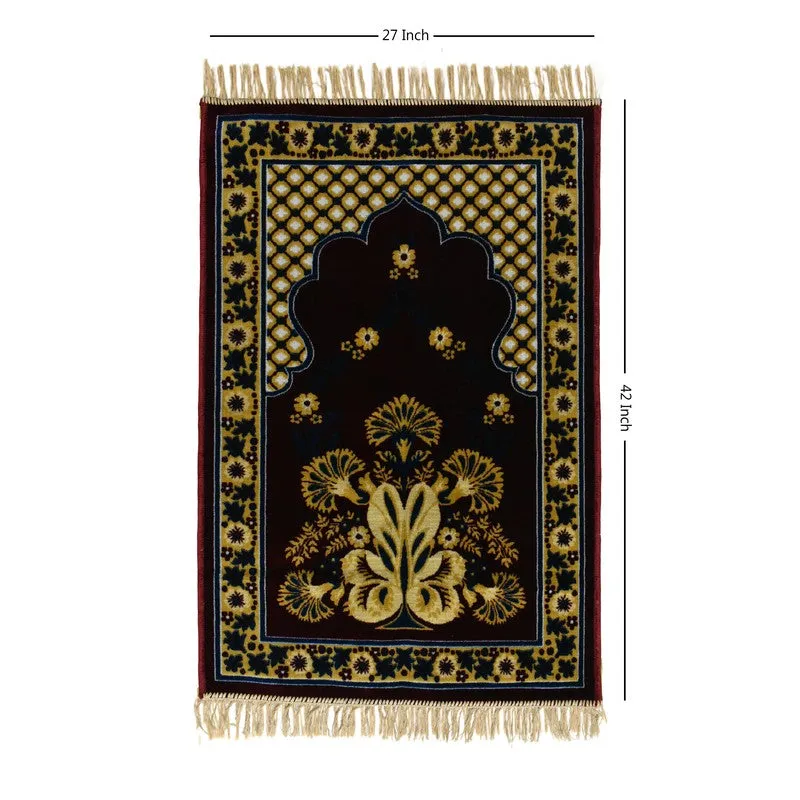 Noorara Velvet Prayer Mat - Maroon media 6