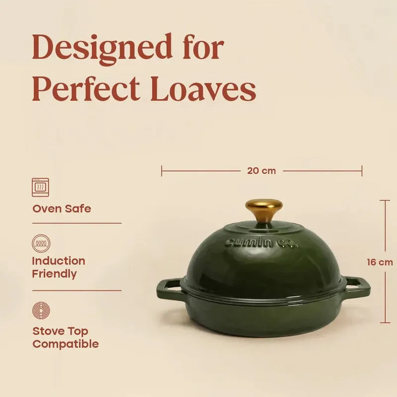 Cumin Co Enamel Cast Iron Bread Oven (Green) - 1000 mL media 11