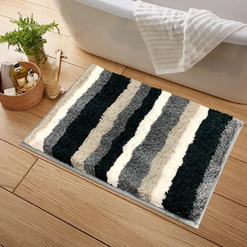 Luxe Stripes Bath Mat - Grey media 3