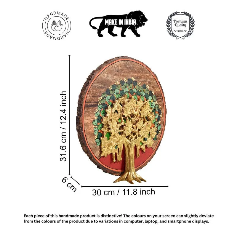 Tree of Life Round Mango Wood Wall Accent media 7