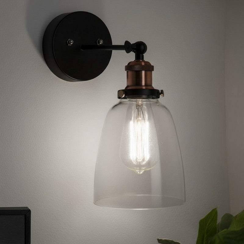 Bell Glass & Metal Wall Lamp