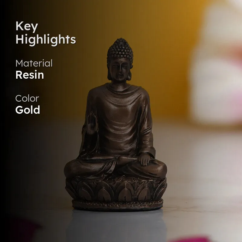 Buddha On Lotus Bronze Idol media 2